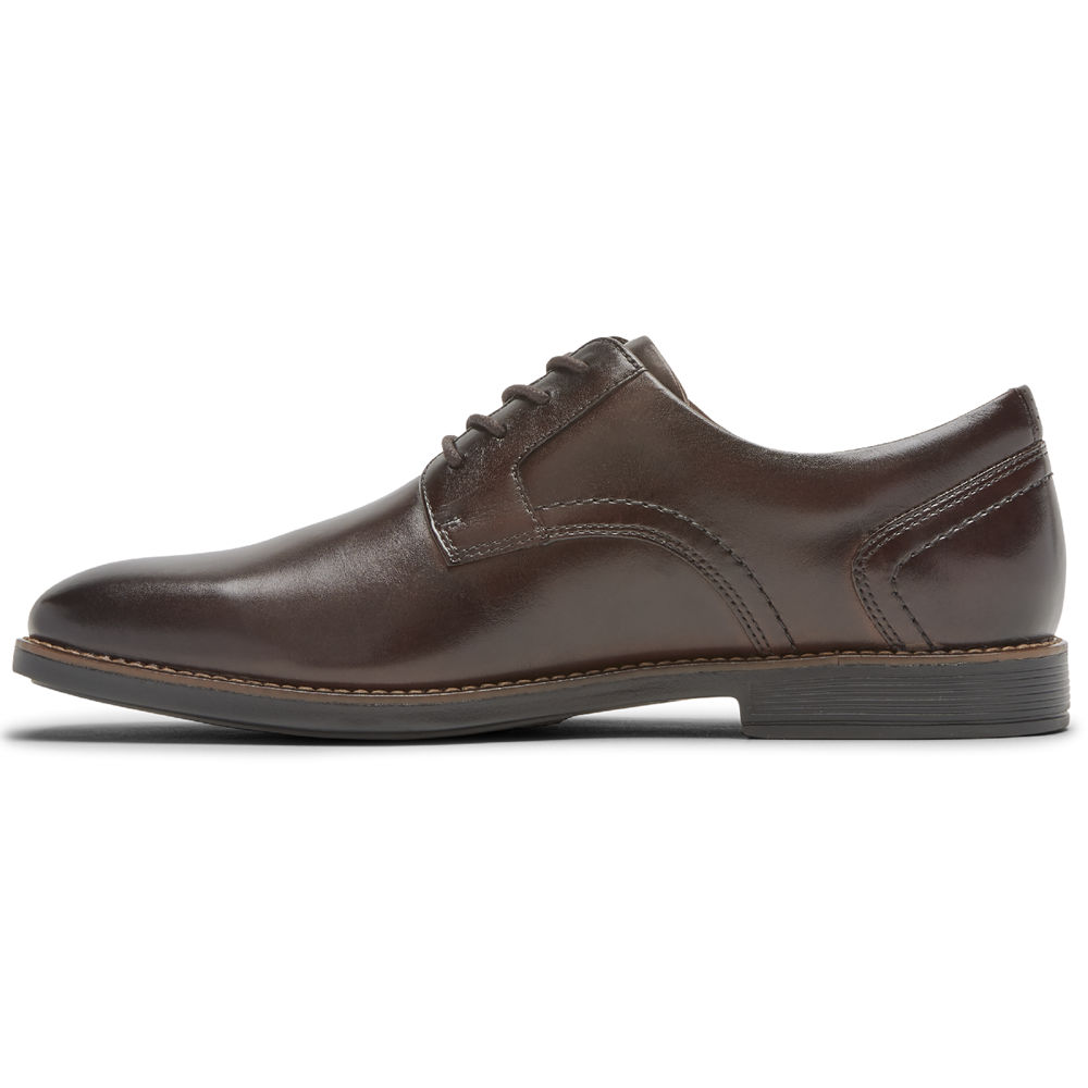 Rockport Mens Slayter Plain Toe Shoe - Lace Up Dark Brown - HIJ089654